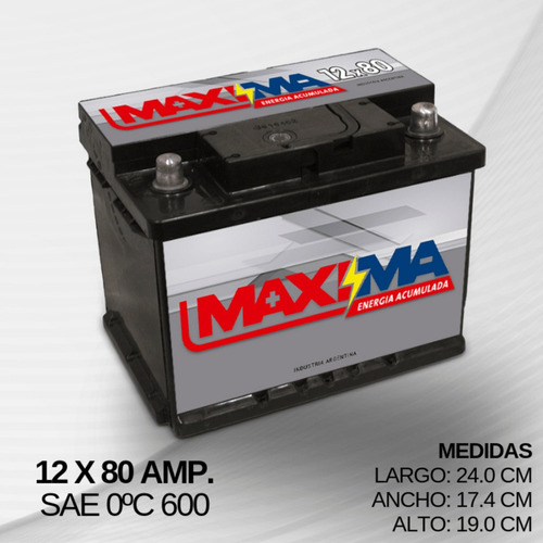 Bateria Maxima 12 X 80 Gasolero F100 Peugeot Chatas Camionet