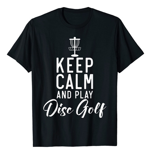 Camiseta Frisbee Golf Keep Calm And Play Disc Golf, Negro -