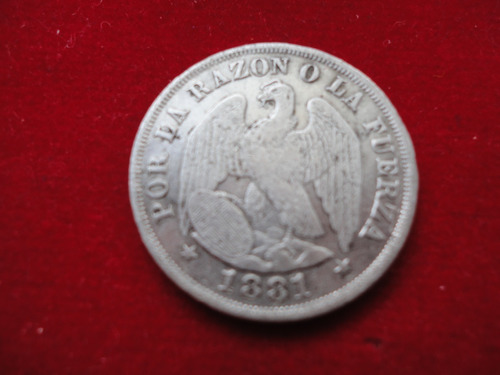 Moneda De Plata Chile 20c. 1881