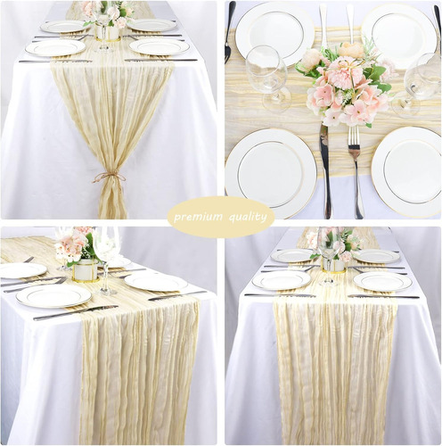 2pz Camino De Mesa Boho Gasa Estilo Rústico Decoración Boda