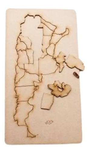 Rompecabezas Mapa De Argentina En Madera Didáctico 22cm