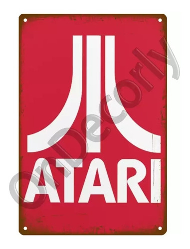 Atari Arcade Placa De Adorno De Metal 30 X 20cm