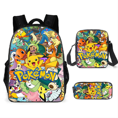 Mochila Escolar Multiuso Resistente Bolso Pokémon Pikachu 