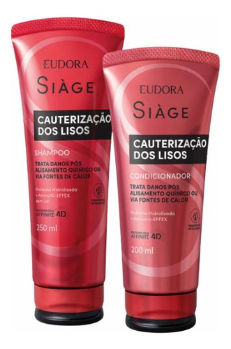  Kit Cauterização Dos Lisos Shampoo + Condicionador Eudora