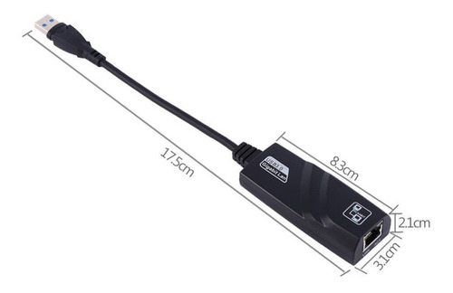 Imagem 2 de 5 de Adaptador Ethernet Usb 3.0 Gigabit 10/100/1000 Pc Notebook