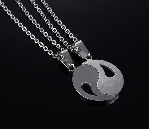 Imagen 3 de 6 de Collar 2 En 1 De Acero Inoxidable, Yin&yan