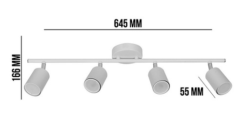 Imagen 5 de 5 de Spot Lineal 4 Luces Gu10 Metal Joris Blanco Pared Techo Leuk