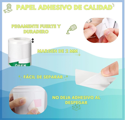 Papel Autoadhesivo X10u Para Mini Impresora 57mm X 2.7mts