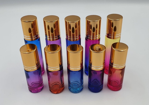 Botella De Vidrio Roll-on Multicolor De Luxe 5 Ml / 10 Ml
