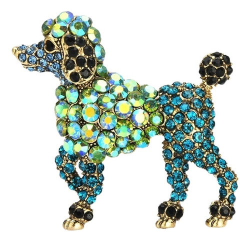Broches Perro Diamantes Imitación Verdes Completos For Mujer