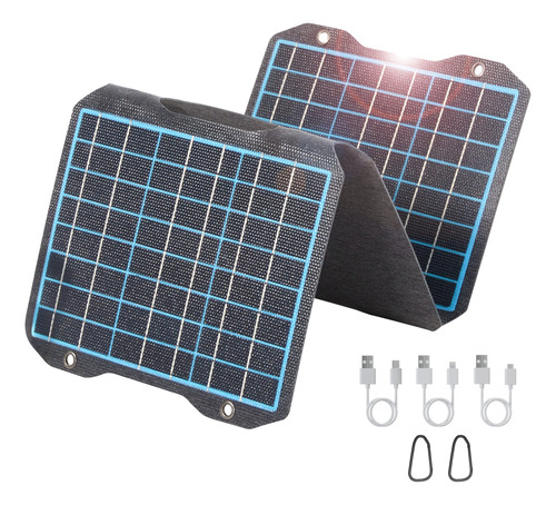 Voltset Panel Solar Porttil De 21 W, Panel Solar Plegable Et