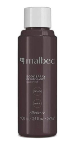 Refil Desodorante Body Spray Malbec 100ml