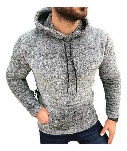 Sudadera Slim Fit De Felpa Para Hombre En Colores Lisos