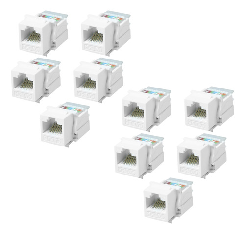 10 Conectores Alter 8 Pines Blanco Inter Jack-cat5e S/pinzas
