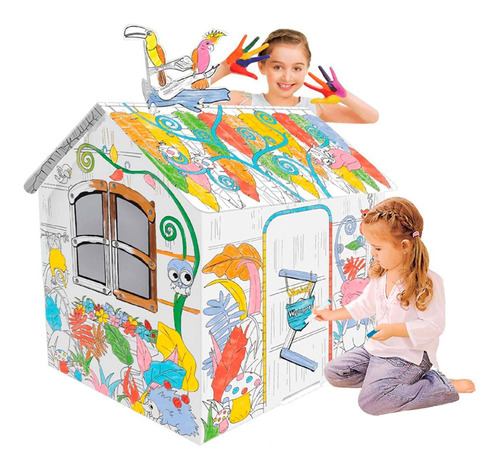 Casita Para Niños Niñas Casita Para Pintar Marcadores Incl.