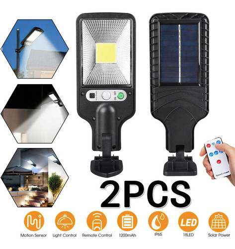 2 X Lámpara Led Solar Luminaria Suburbana Alumbrado Público