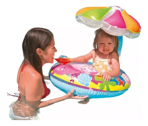 Flotador Inflable Para Niños Sombrilla Piscina Bebes