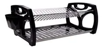 Comprar Escorredor De Pratos De Inox Laterais Pretas 16 Pratos Viel