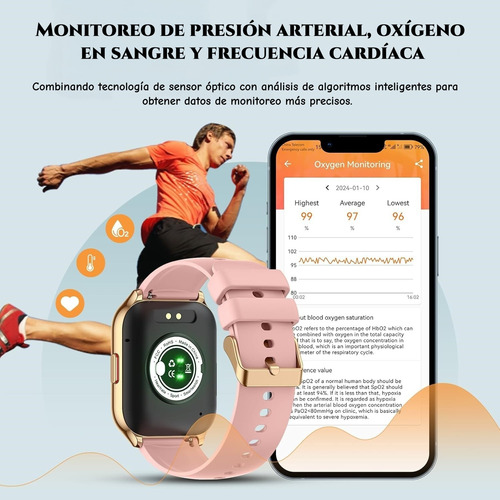 Reloj Inteligente Smartwatch Bluetooth Llamadas Para Reloj Inteligente De 1.85 Pulgadas Relojes Dama Smart Watch Mujer Reloj Inteligente Hombres Rosa Smart Watch Y2 Rosa Dorado