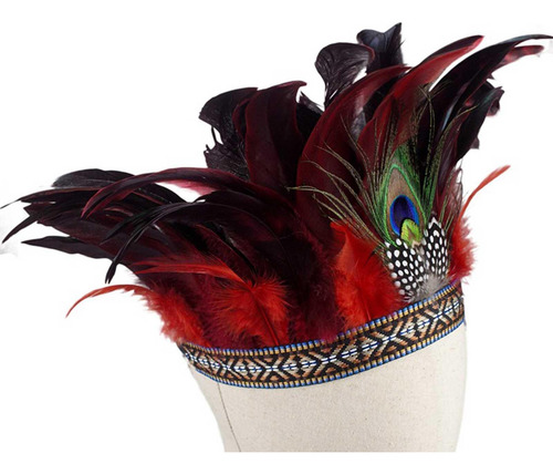 2x Tocados De Plumas Corona India Tocado Diadema Niños Azul