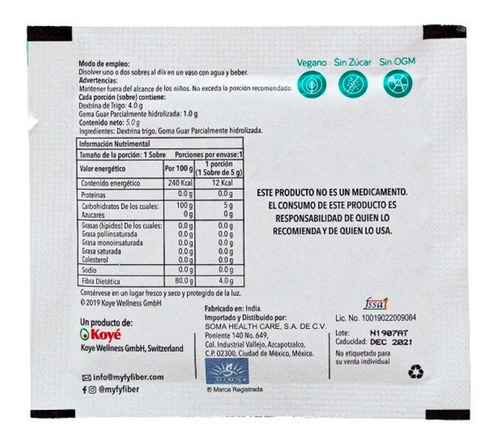 Imagen 8 de 8 de Fibra Vegana Soluble Myfy Digestión Probióticos Prebióticos