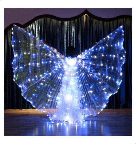 Imagen 9 de 10 de Alas Led Grande Danza Arabe Wings Bellydance Odalisca Capa