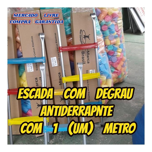 Escada Grande Especial P/cama Elástica-3 Degraus C/1 Metro