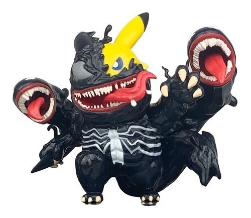 Pikachu Pokemon Disfrazado Venom Con Caja