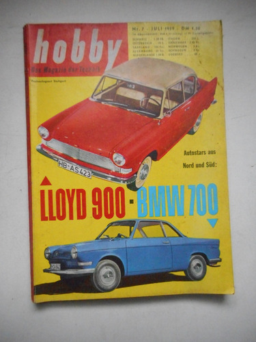 Revista Hobby - Jul/1959 - Bmw 700 / Lloyd 900 - Alemanha