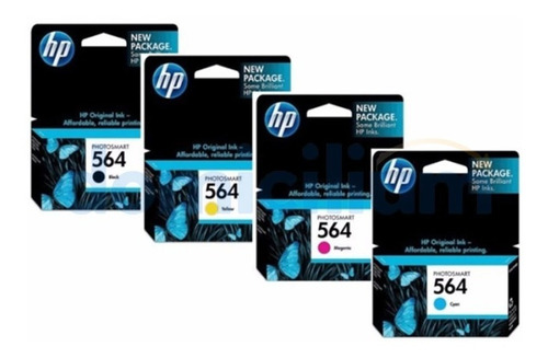 Pack De 4 Tintas Hp 564 Negro Cyan Amarillo Magenta