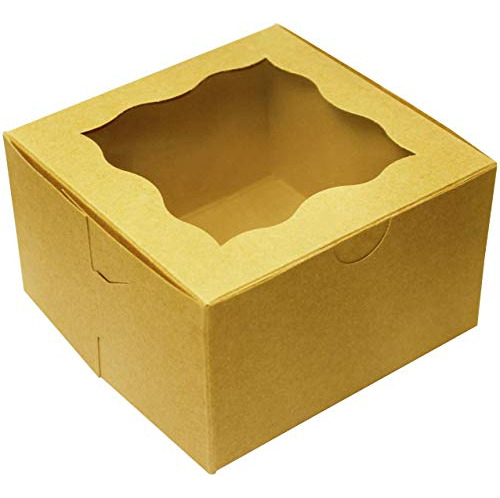  4x4x2 5 Brown Mini Cake Boxes With Window | 25 Pack | ...