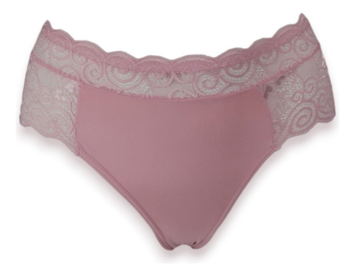 Panty Cachetero Corte Alto Con Encaje Mujer Brasjade 6233 