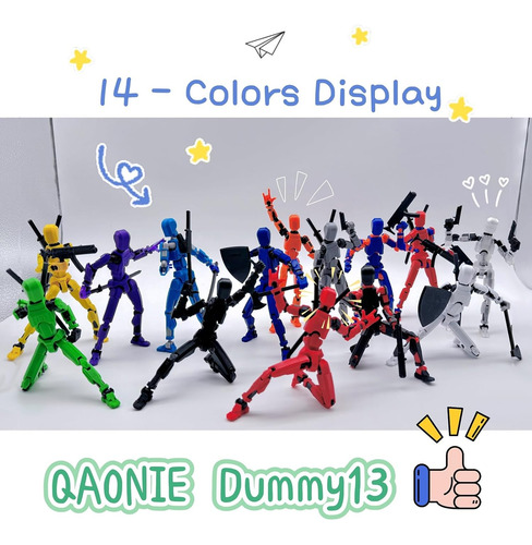 (ensamblaje Completado) Figura Impresa En 3d Dummy13 De 5,54