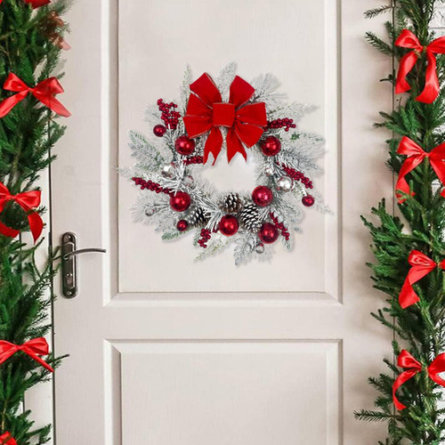 Corona De Navidad Para Puerta De Ingreso, Artificial