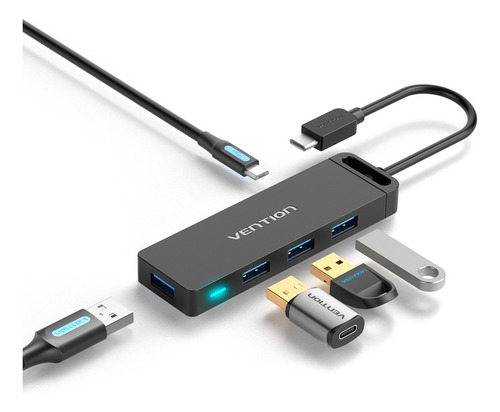 Adaptador Usb C Usb A Micro Usb Multipuerto 5 En 1 Hub 5gbps