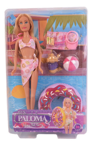 Imagen 2 de 7 de Muñeca Paloma Fiesta En La Piscina El Duende Azul