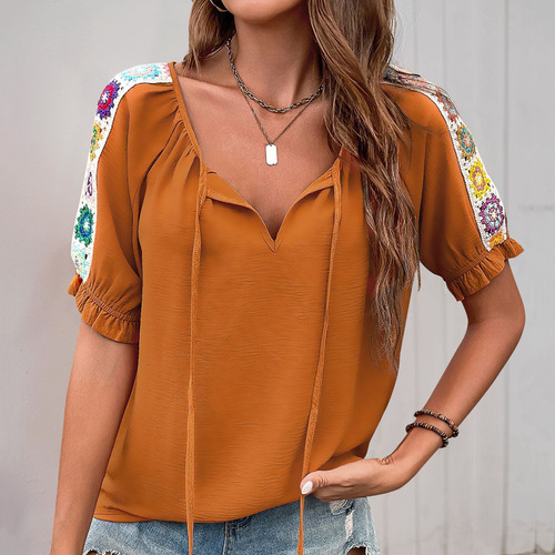 Jersey Cómodo De Manga Corta A La Moda De Verano Para Mujer