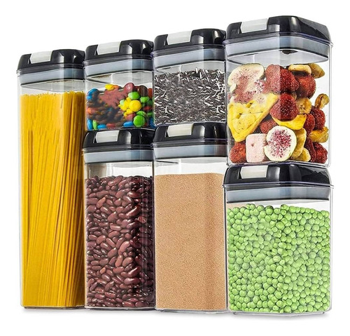 Organizadores De Cocina Set 7 Frascos Dispensador Alimentos