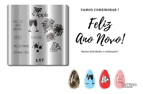 Placa De Carimbo De Unhas Apipila L17