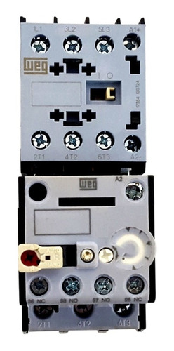 Mini Contator 22a Cwc025 + Rele Térmico Rw17 15a A 23a Weg