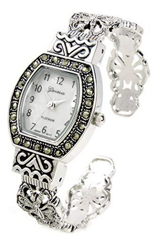 Pulsera Reloj Vintage Plata Compatible Con Mujeres.