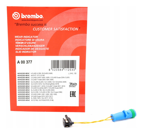 Sensor Pastilha Freio Brembo A00353 Mercedes E250 E300 E350