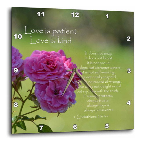 3drose Dpp__3 Pretty Pink Roses Love Is Patient Bible Verse-