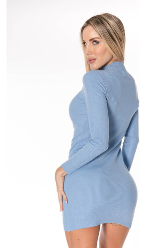 Vestido Ajustado Con Cuello Alto Para Mujer, Colección Fleur