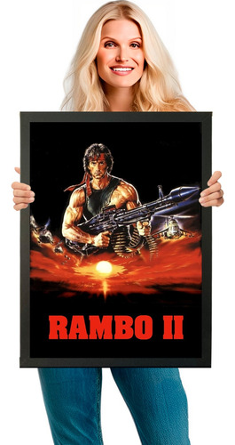 Quadro Emoldurado Poste Rambo Retro 60x42cm A2