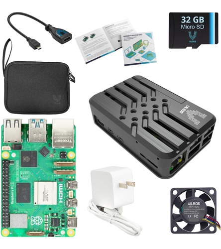 Raspberry Pi 5 8gb Ram + 32gb + Case + Ventilador + Fuente