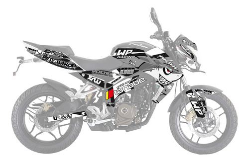 Kit De Graficos Pulsar 200 Ns Shark Listo Para Instalar Gris