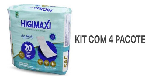 Kit C/4 Absorvente Geriatrico Higimaxi C/20un Uso Adulto