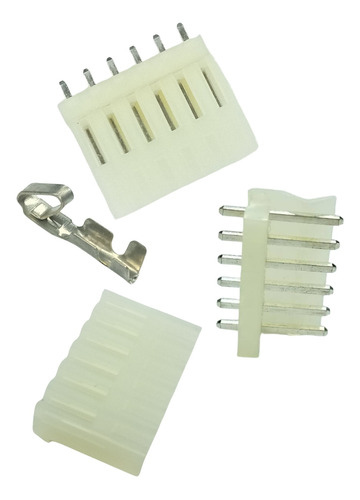 Conector Polarizado De 6 Pines Recto Grande Pack De 7 Und