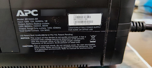 No Break 600va 110v Apc Back-ups Es600- Be600p-br S/bateria Preto (Usado)